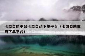 卡盟自助平台卡盟自动下单平台（卡盟自助业务下单平台）