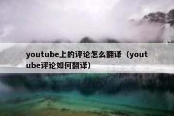 youtube上的评论怎么翻译（youtube评论如何翻译）