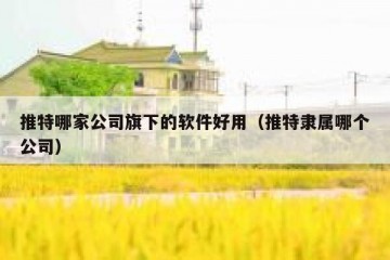 推特哪家公司旗下的软件好用（推特隶属哪个公司）