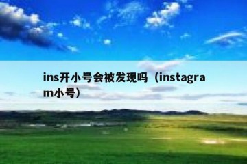 ins开小号会被发现吗（instagram小号）