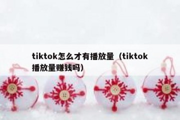 tiktok怎么才有播放量（tiktok播放量赚钱吗）