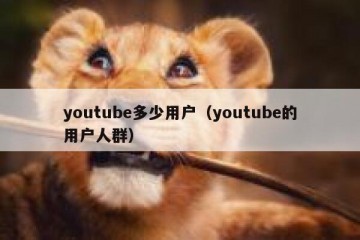 youtube多少用户（youtube的用户人群）