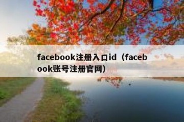 facebook注册入口id（facebook账号注册官网）