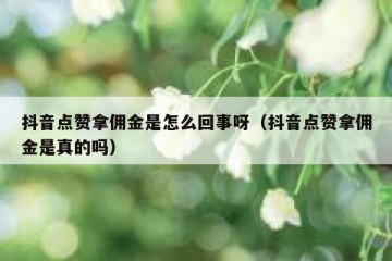 抖音点赞拿佣金是怎么回事呀（抖音点赞拿佣金是真的吗）