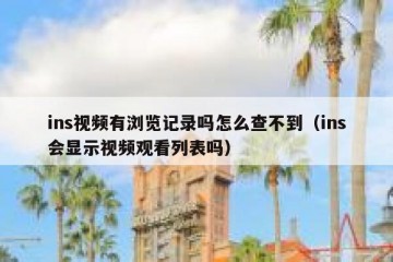 ins视频有浏览记录吗怎么查不到（ins会显示视频观看列表吗）