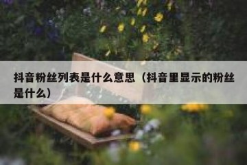 抖音粉丝列表是什么意思（抖音里显示的粉丝是什么）