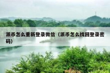 派币怎么重新登录微信（派币怎么找回登录密码）