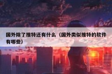 国外除了推特还有什么（国外类似推特的软件有哪些）