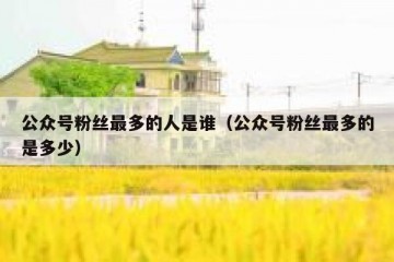 公众号粉丝最多的人是谁（公众号粉丝最多的是多少）