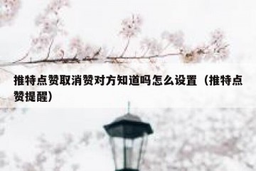 推特点赞取消赞对方知道吗怎么设置（推特点赞提醒）