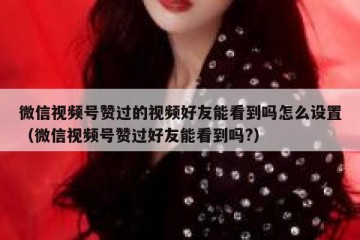 微信视频号赞过的视频好友能看到吗怎么设置（微信视频号赞过好友能看到吗?）