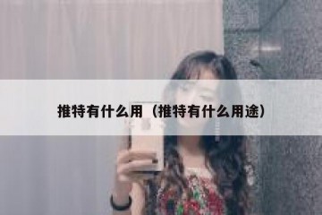 推特有什么用（推特有什么用途）