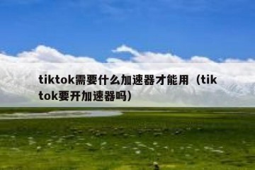 tiktok需要什么加速器才能用（tiktok要开加速器吗）