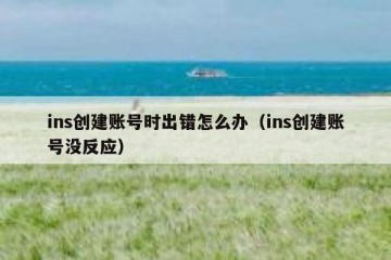 ins创建账号时出错怎么办（ins创建账号没反应）