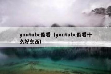 youtube能看（youtube能看什么好东西）