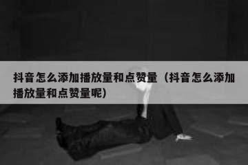 抖音怎么添加播放量和点赞量（抖音怎么添加播放量和点赞量呢）