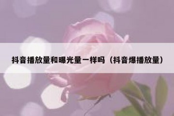 抖音播放量和曝光量一样吗（抖音爆播放量）