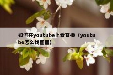 如何在youtube上看直播（youtube怎么找直播）