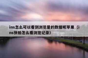 ins怎么可以看到浏览量的数据呢苹果（ins快拍怎么看浏览记录）