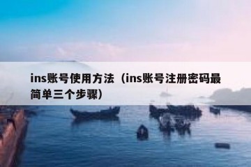 ins账号使用方法（ins账号注册密码最简单三个步骤）