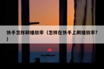 快手怎样刷播放率（怎样在快手上刷播放率?）