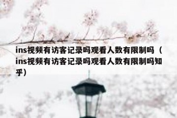 ins视频有访客记录吗观看人数有限制吗（ins视频有访客记录吗观看人数有限制吗知乎）