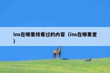 ins在哪里找看过的内容（ins在哪里查）