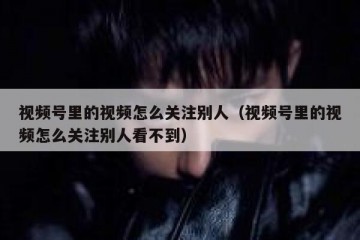 视频号里的视频怎么关注别人（视频号里的视频怎么关注别人看不到）