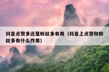 抖音点赞多还是粉丝多有用（抖音上点赞和粉丝多有什么作用）
