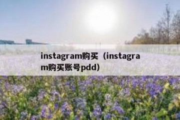 instagram购买（instagram购买账号pdd）