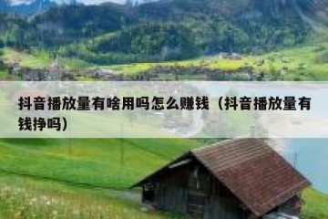 抖音播放量有啥用吗怎么赚钱（抖音播放量有钱挣吗）