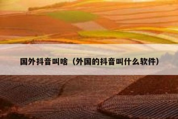 国外抖音叫啥（外国的抖音叫什么软件）