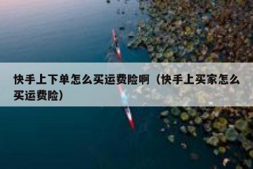 快手上下单怎么买运费险啊（快手上买家怎么买运费险）