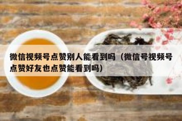 微信视频号点赞别人能看到吗（微信号视频号点赞好友也点赞能看到吗）