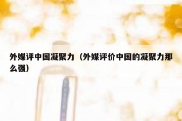 外媒评中国凝聚力（外媒评价中国的凝聚力那么强）