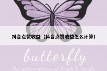抖音点赞收益（抖音点赞收益怎么计算）