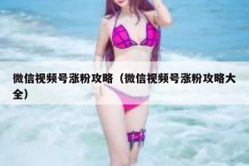 微信视频号涨粉攻略（微信视频号涨粉攻略大全）