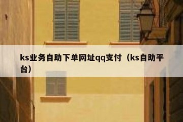 ks业务自助下单网址qq支付（ks自助平台）