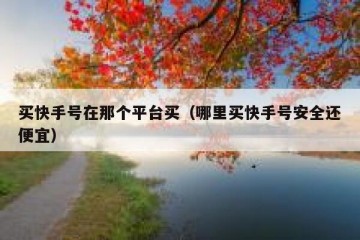 买快手号在那个平台买（哪里买快手号安全还便宜）