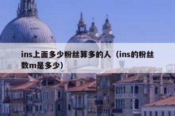 ins上面多少粉丝算多的人（ins的粉丝数m是多少）