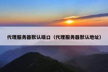 代理服务器默认端口（代理服务器默认地址）