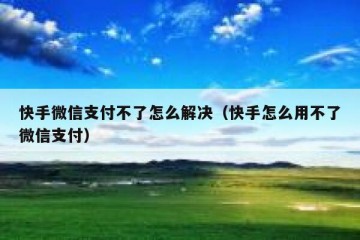 快手微信支付不了怎么解决（快手怎么用不了微信支付）