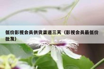低价影视会员供货渠道三天（影视会员最低价批发）