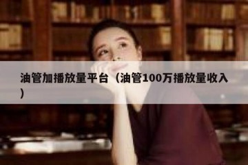 油管加播放量平台（油管100万播放量收入）