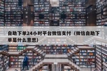 自助下单24小时平台微信支付（微信自助下单是什么意思）