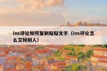 ins评论如何复制粘贴文字（ins评论怎么艾特别人）