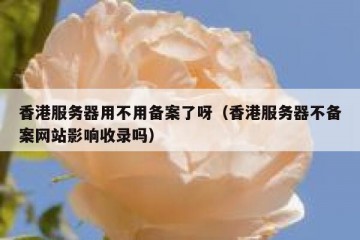 香港服务器用不用备案了呀（香港服务器不备案网站影响收录吗）