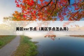 美区ssr节点（美区节点怎么弄）