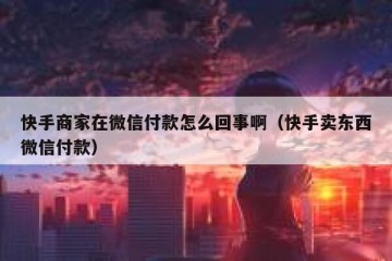 快手商家在微信付款怎么回事啊（快手卖东西微信付款）