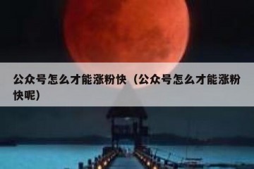 公众号怎么才能涨粉快（公众号怎么才能涨粉快呢）